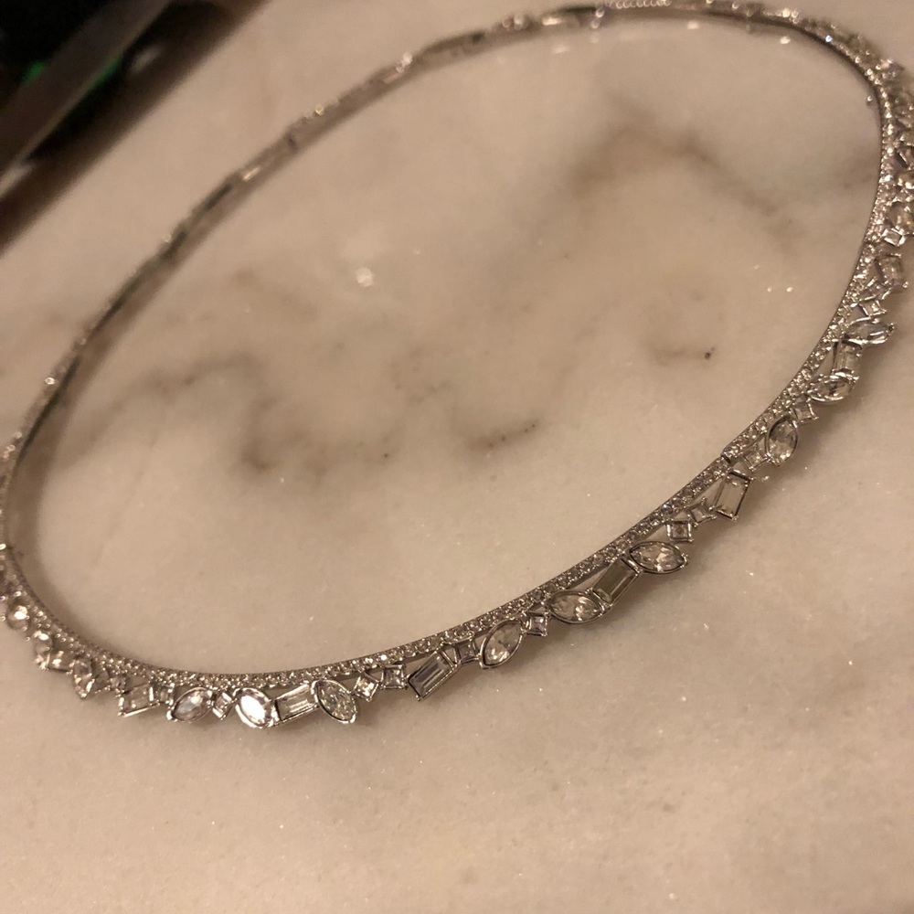 Swarovski rhinestone necklace- Rhodium